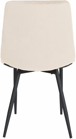 4-delige set stoelen Tildi fluweel, Creme