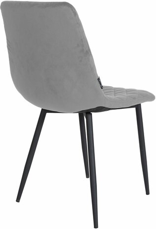 4-delige set stoelen Tildi Fluweel, Grijs