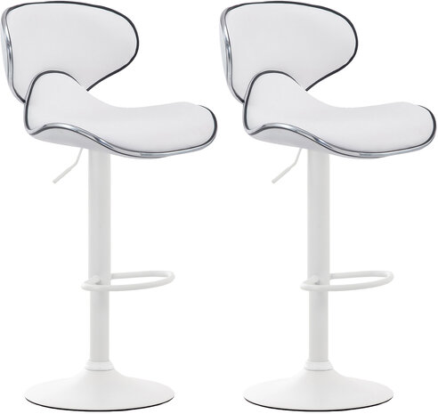 2-delige set barkrukken Lis Vigis V2 kunstleer wit, Wit
