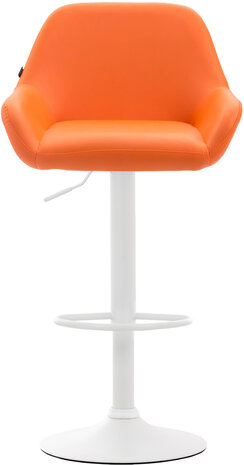 2-delige set barkrukken Brigi kunstleer wit, Oranje