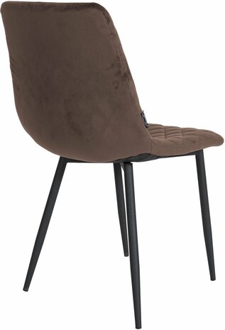 4-delige set stoelen Tildi fluweel, Bruin