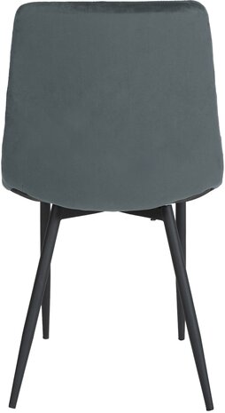 4-delige set stoelen Tildi fluweel, Grijs