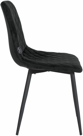 4-delige set stoelen Tildi fluweel, Zwart