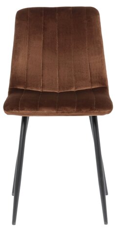 4-delige set stoelen Dojin fluweel, Bruin