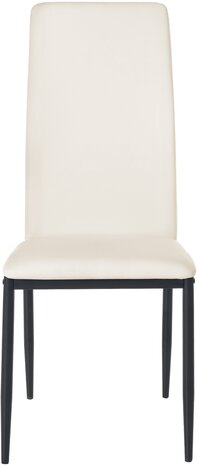 4-delige set eetkamerstoelen Sovina kunstleer, Creme