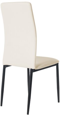 4-delige set eetkamerstoelen Sovina kunstleer, Creme