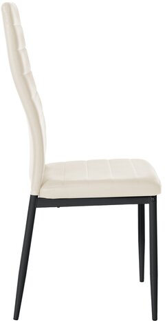 4-delige set eetkamerstoelen Miyfaar kunstleer, Creme