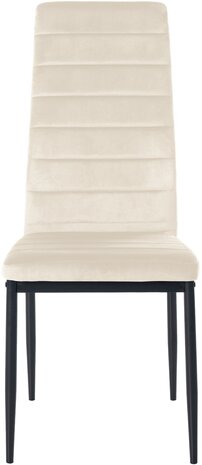 4-delige set eetkamerstoelen Miyfaar fluweel, Creme