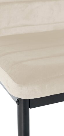 6-delige set eetkamerstoelen Miyfaar Fluweel, Creme