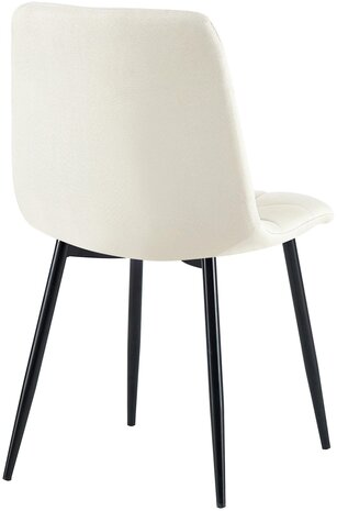 4-delige set eetkamerstoelen Entibas Stof, Creme