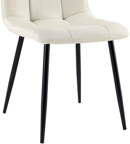 4-delige set eetkamerstoelen Entibas Stof, Creme