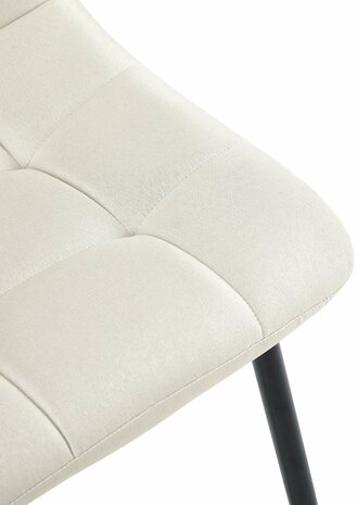 4-delige set eetkamerstoelen Entibas Stof, Creme