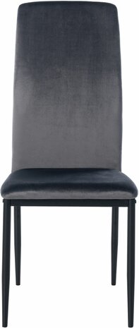 4-delige set eetkamerstoelen Sovina fluweel, Grijs