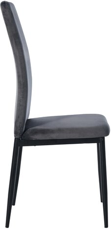 4-delige set eetkamerstoelen Sovina fluweel, Grijs