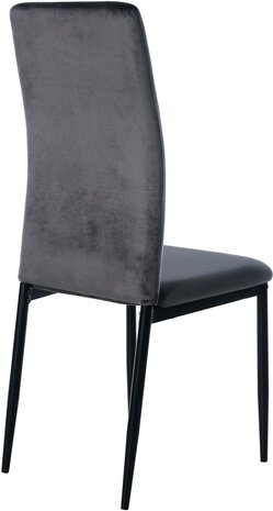 4-delige set eetkamerstoelen Sovina fluweel, Grijs