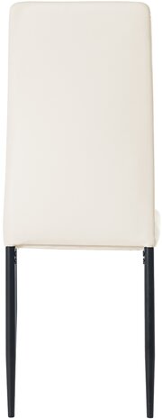 6-delige set eetkamerstoelen Sovina kunstleer, Creme