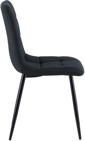 4-delige set eetkamerstoelen Entibas Stof, Zwart