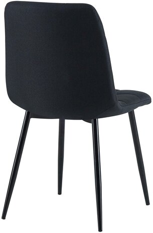 4-delige set eetkamerstoelen Entibas Stof, Zwart