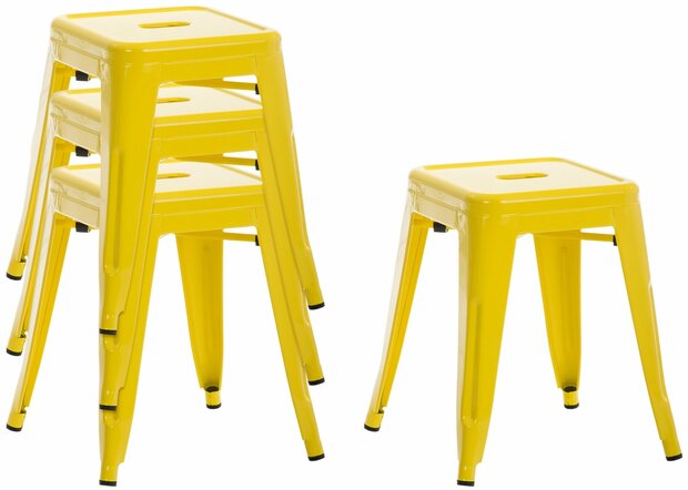4-delige set kruk Irman, Geel