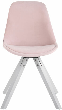 4-delige set stoelen Teulouso Velvet Square wit, 