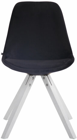 4-delige set stoelen Teulouso Velvet Square wit, Zwart