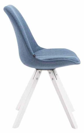 4-delige set bezoekersstoel Teulouso stof Square wit, Blauw