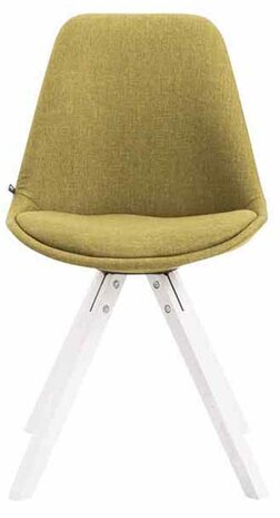 4-delige set bezoekersstoel Teulouso Stof Square wit, Groen