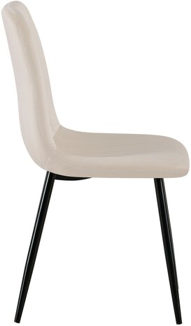 4-delige set stoelen Dojin fluweel, Creme