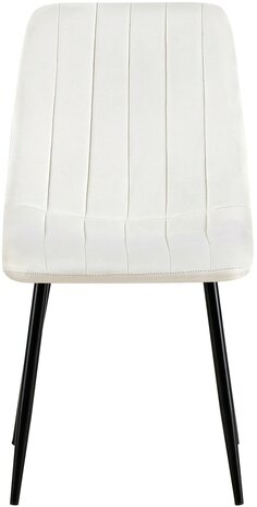 4-delige set stoelen Dojin fluweel, Creme