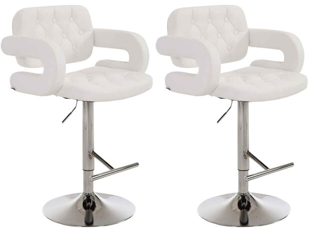 2-delige set barkrukken Diblun, Wit