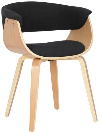 2-delige set stoelen Brecu stof, Zwart