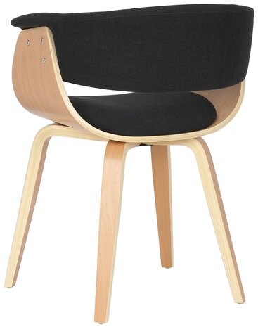 2-delige set stoelen Brecu stof, Zwart