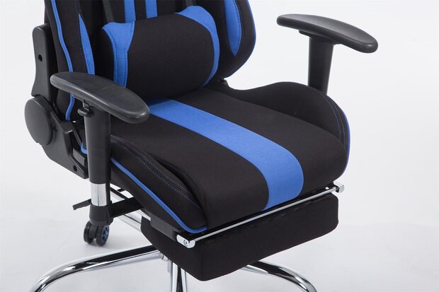 Racing bureaustoel Lemit V2 stof met voetensteun, Zwart