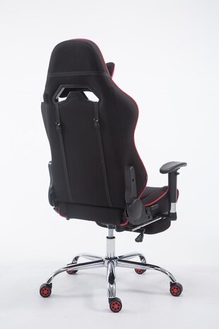 Racing bureaustoel Lemit V2 stof met voetensteun, Rood