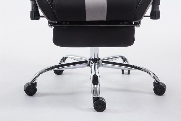 Racing bureaustoel Lemit V2 stof met voetensteun, Grijs
