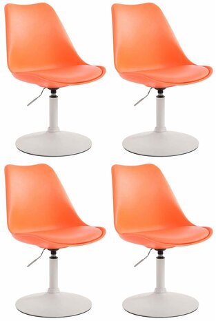 4-delige set eetkamerstoelen Miverack W kunststof, Oranje