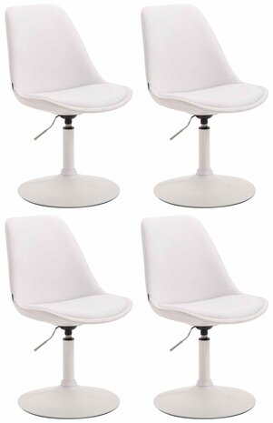 4-delige set eetkamerstoelen Miverack W kunstleer, Wit