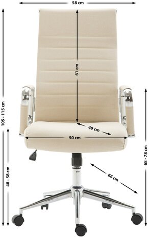 Bureaustoel Kulumbos Stof, Creme