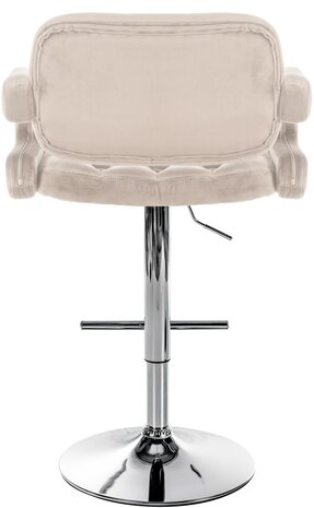 Barstoel Diblun Fluweel chroom, Creme