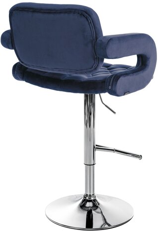 Barstoel Diblun Fluweel chroom, Blauw