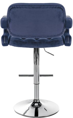 Barstoel Diblun Fluweel chroom, Blauw