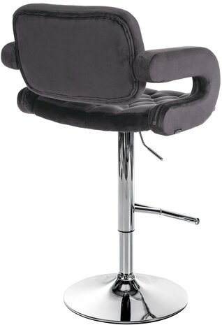 Barstoel Diblun Fluweel chroom, Grijs