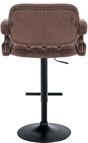 Barstoel Diblun Fluweel zwart, Bruin