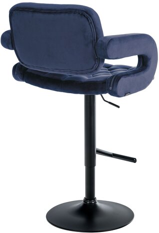 Barstoel Diblun Fluweel zwart, Blauw