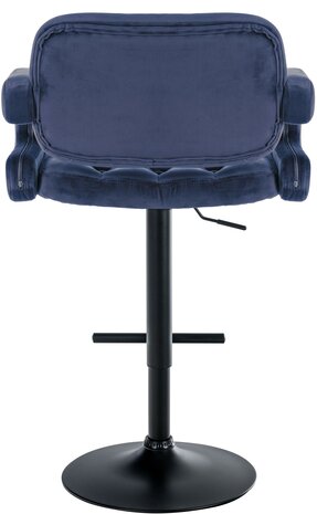 Barstoel Diblun Fluweel zwart, Blauw