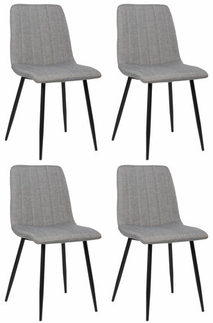 4-delige set stoelen Dojin stof, Grijs