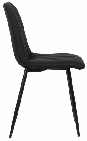 4-delige set stoelen Dojin stof, Zwart