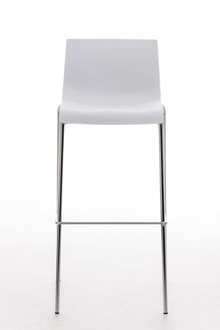 Barstoel Heovor Chroom 4-pootsframe, Wit
