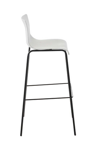 Barstoel Heovor 4-poots frame zwart, Wit
