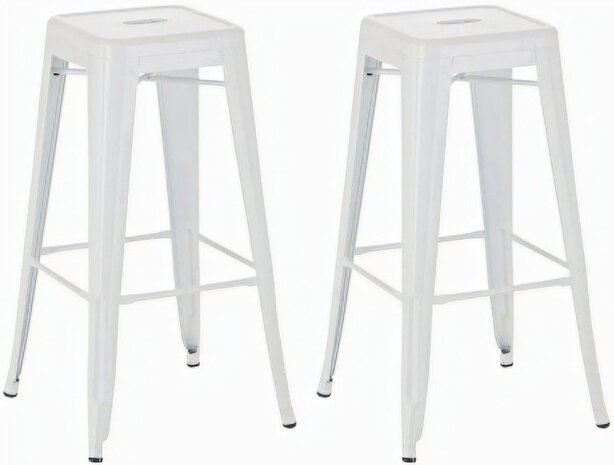 2-delige set barkrukken Jashuo, Wit